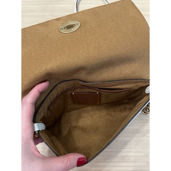 Coach Crosstown Crossbody Cream Pebble Bag Gold Chalk - Picture 3 of 14